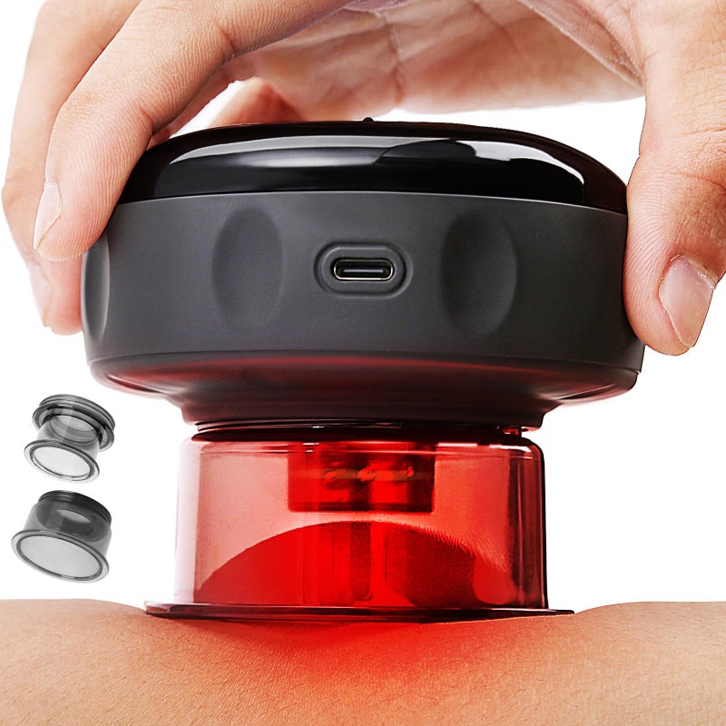 UOTT Original 20 Levels Cupping Kit for Massage Therapy5in1 Smart Dynamic Cupping Set with Red Light TherapyHeat Penetrates for Targeted Pain Relief Knots Aches Muscle Soreness Black